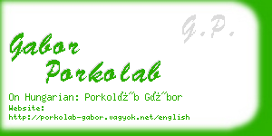 gabor porkolab business card